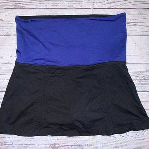 LUCY Activewear Black Blue Foldover Waist Skort